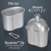 Maxam 32oz Aluminum Canteen with Cotton Cover, Cup, and Maxabiner Clip