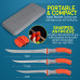 5pc Fish Fillet Set with Stainless Steel Blades and Rubber Handles