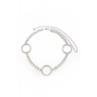 Circle 2 Line Rhinestone Chain Belt