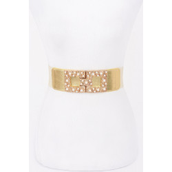 Pearl Metal Buckle Elastic Belt