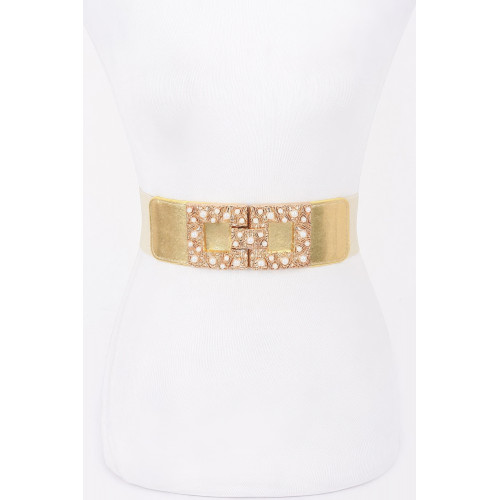 Pearl Metal Buckle Elastic Belt Collection - CC-WH2000971