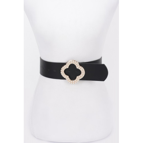 Pearl Metal Buckle Metallic Stretch Belt Collection - CC-WH2001348