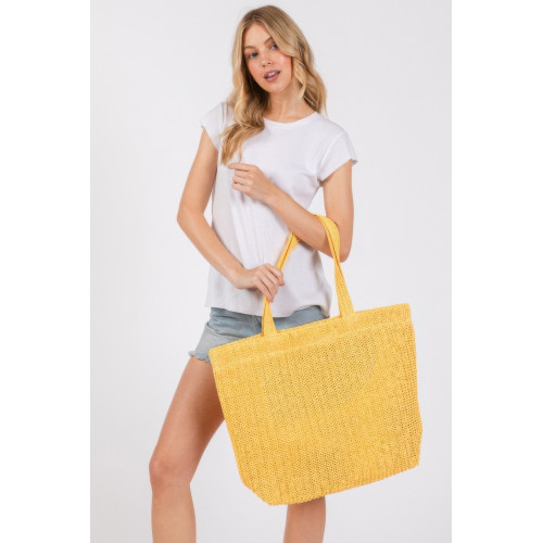 Solid Crochet Straw Bag Collection - CC-WH2001142