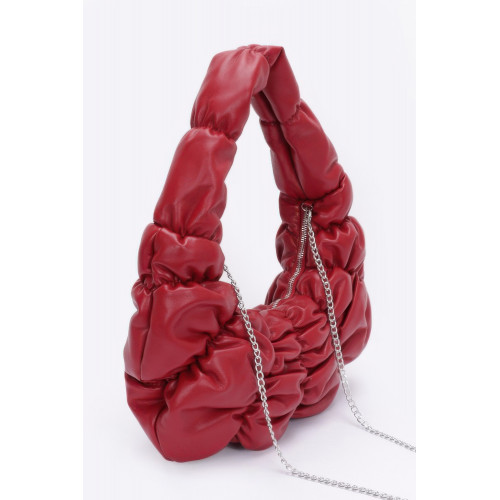 Pleated Faux Leather Shoulder Bag Collection - CC-WH2001210