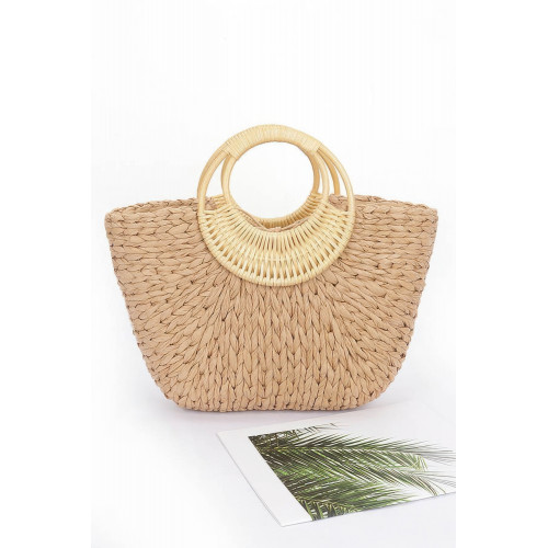 Faux Straw Bamboo Handle Tote Bag Collection - CC-WH2001125