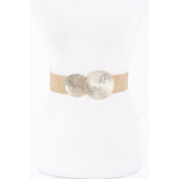 Round Metal Buckle Stretch Belt