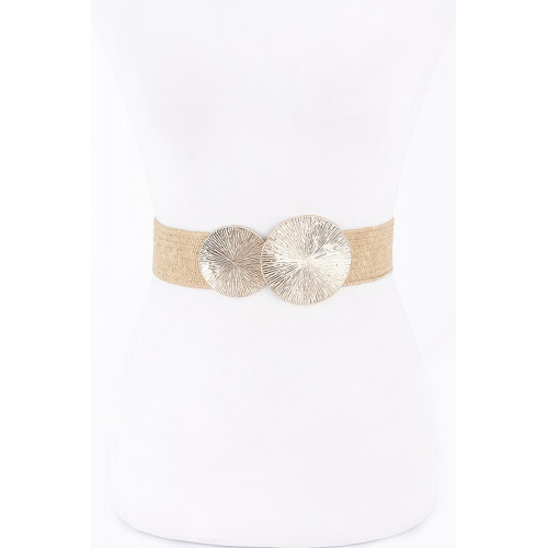 Round Alloy Clasp Stretch Belt - CC-WH2002030