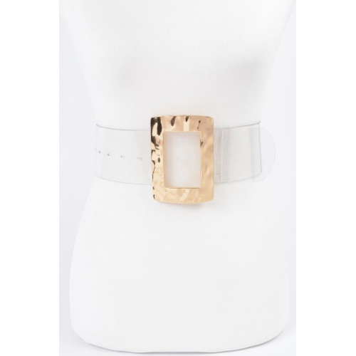 Rectangle Alloy Clasp Clear Belt - CC-WH2002024