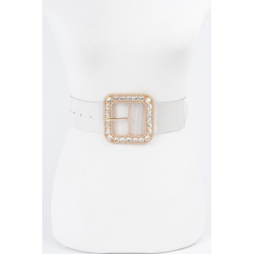 Stone Alloy Clasp Clear Belt - CC-WH2002026