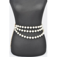 Multi Layered Pearl Chain Belt