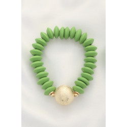 Ball Bead Wood Disc Bracelet - Chic Design