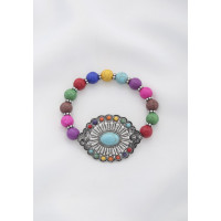 Rodeo western concho beaded bracelet