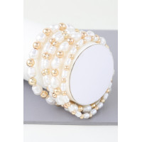 Ribbed Pearl Beaded Bracelet