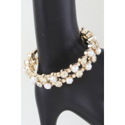 Double Pearled Cuff Bracelet