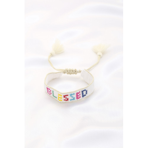 Blessed Bead Pull Tie Bracelet - Designer Style - CC-56722
