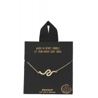 Gold Rhodium Dipped Wave Pendant Bracelet