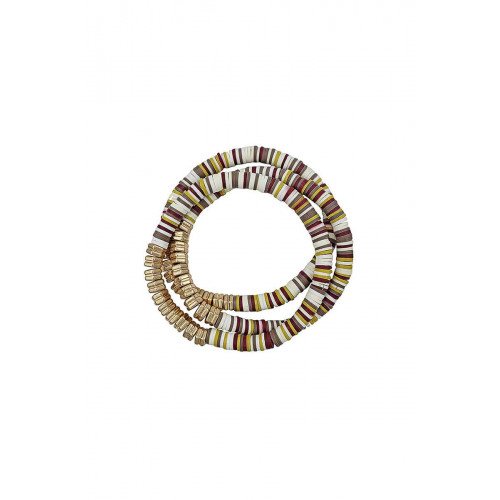 Triple Multi Ring Bead Stretchable Bracelets - Designer Style - CC-53445