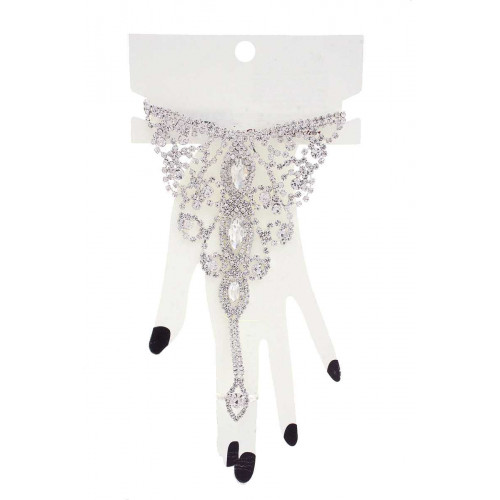 Marquise Crystal-studded Hand Ring Bracelet - CC-55792