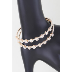 Double Cubic Zirconia Bracelet - Contemporary Fashion