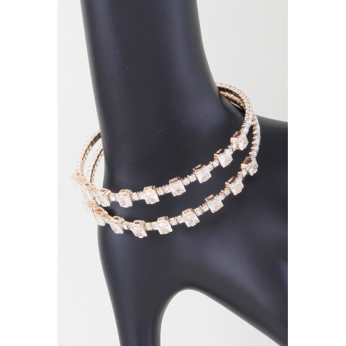 Double Cubic Zirconia Bracelet - Designer Style - CC-WH2001232