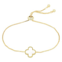 Metal Clover Charm Adjustable Bracelet