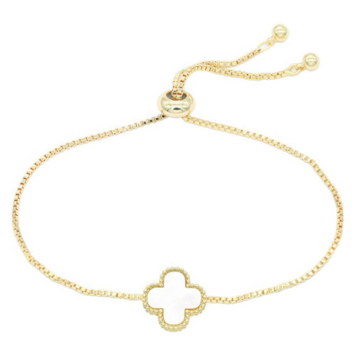 Alloy Clover Charm Adjustable Bracelet - CC-58982