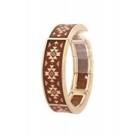 Aztec Pattern Metal Stretch Bracelet