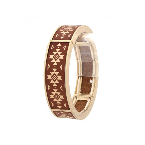 Aztec Pattern Alloy Stretch Bracelet - CC-40357
