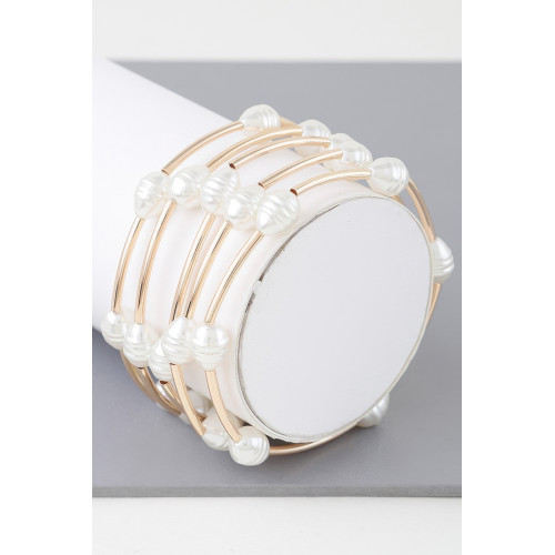 Multi Pearl Shell Tube Bracelet - Designer Style - CC-WH2001545
