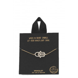 Gold Rhodium Dipped Hamsa Pendant Bracelet