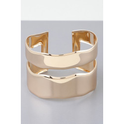 Shiny Double Open Cuff Bracelet