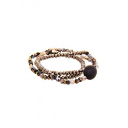 Triple Simple Multi Bead Link Oval Bracelet