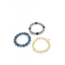 U Link Stone Beaded Bracelet Set. - Chic Design
