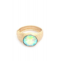 Oval Crystal Metal Cuff Bracelet