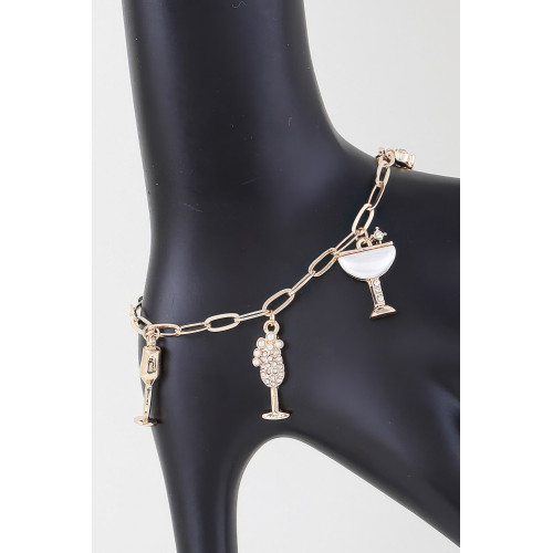 Party Drinks Charm Linked Bracelet - CC-WH2000878