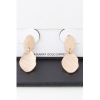 Abstract Double Engraved Drop Earrings