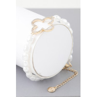 Open Clover Pearl Beaded Bracelet