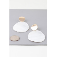 Marbled Stone Oval Earrings