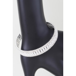 Wide Cubic Zirconia Cuff Bracelet - Chic Design