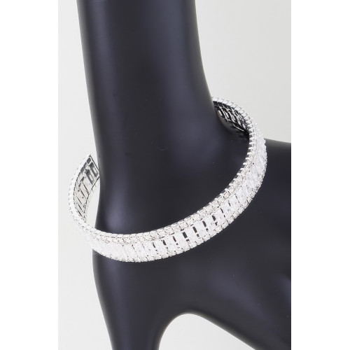 Wide Cubic Zirconia Cuff Bracelet - Designer Style - CC-WH2001229