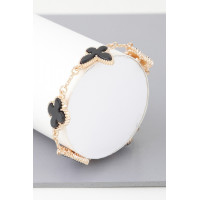 Multi Stone Clover Charm Bracelet