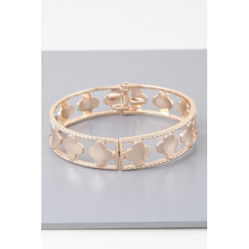 Twisted Open Clover Cuff Bracelet - Designer Style - CC-WH2001268