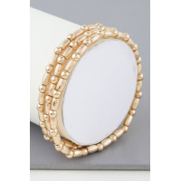Triple Pillar Stone Beaded Bracelet