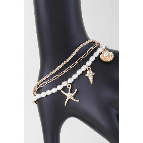 At The Beach Multi Charm Bracelet - Designer Style - CC-WH2000877