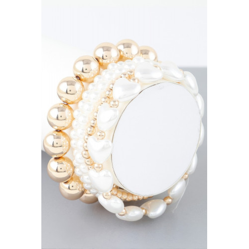 Multi Heart Stone Beaded Bracelet - Designer Style - CC-WH2000935