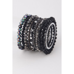 Multi Pastel Pink Crystal Beaded Bracelet