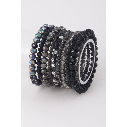 Multi Pastel Pink Crystal Beaded Bracelet - Designer Style - CC-WH2001170