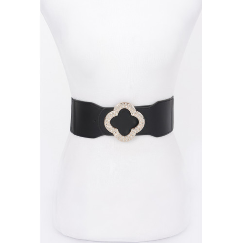 Faux Leather Alloy Clasp Stretch Extended Fit Waistband - CC-WH2001352