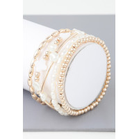 Multi Pearl Clover Beaded Bracelet