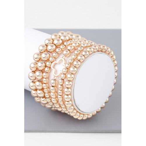 Multi Open Clover Beaded Bracelet - Designer Style - CC-WH2001552